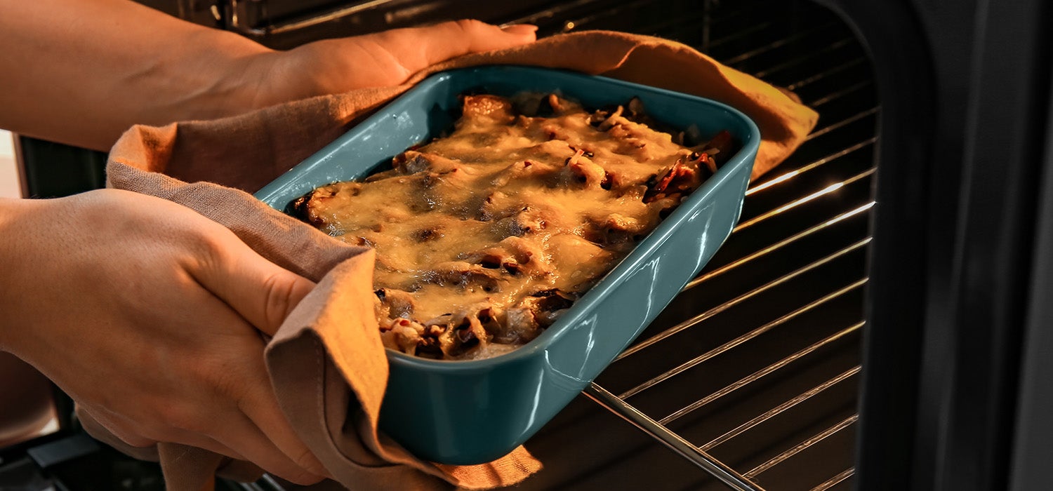 Ein leckerer Auflauf der direkt aus dem Backofen kommt