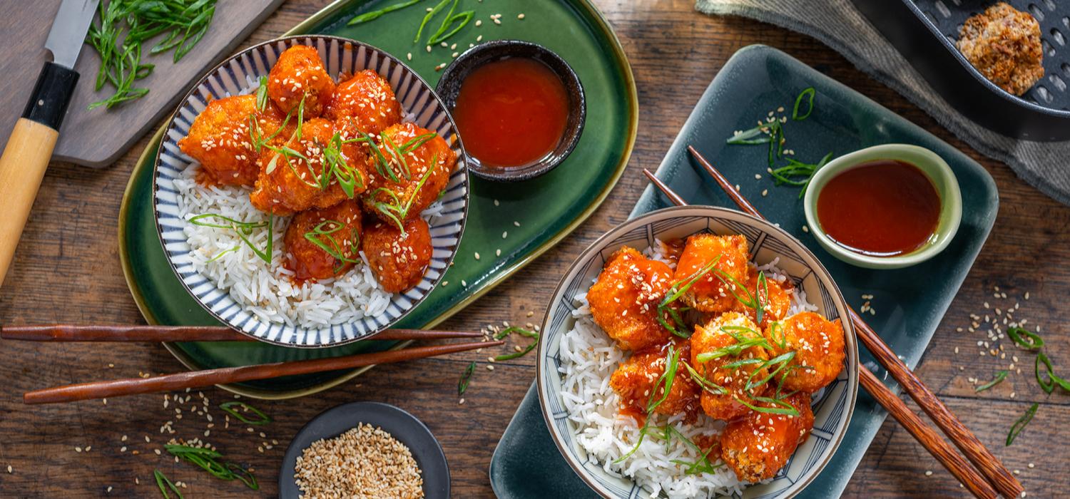Sesam Hähnchen im Airfryer zubereitet