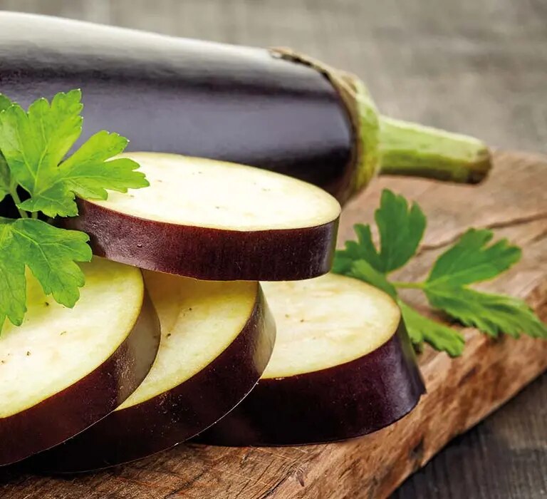 Geschnittene Aubergine