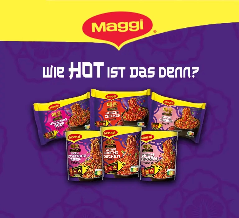Korean Noodles Header mit allen Produkten