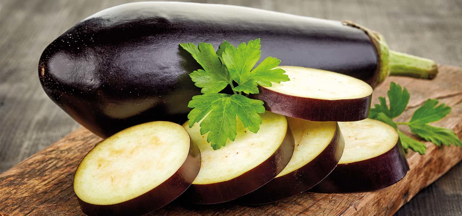 Geschnittene Aubergine