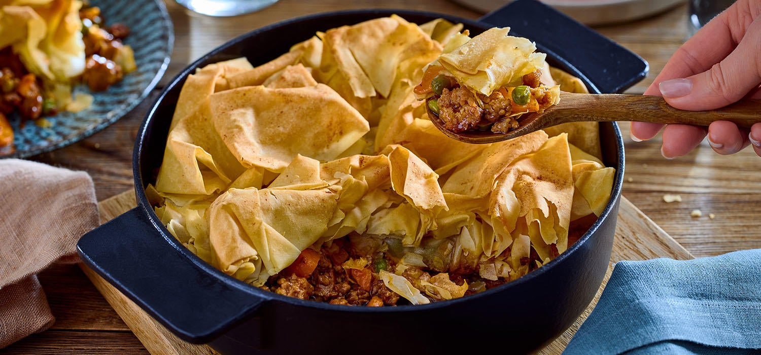 MAGGI Gemüse Hack Auflauf mit Filoteig