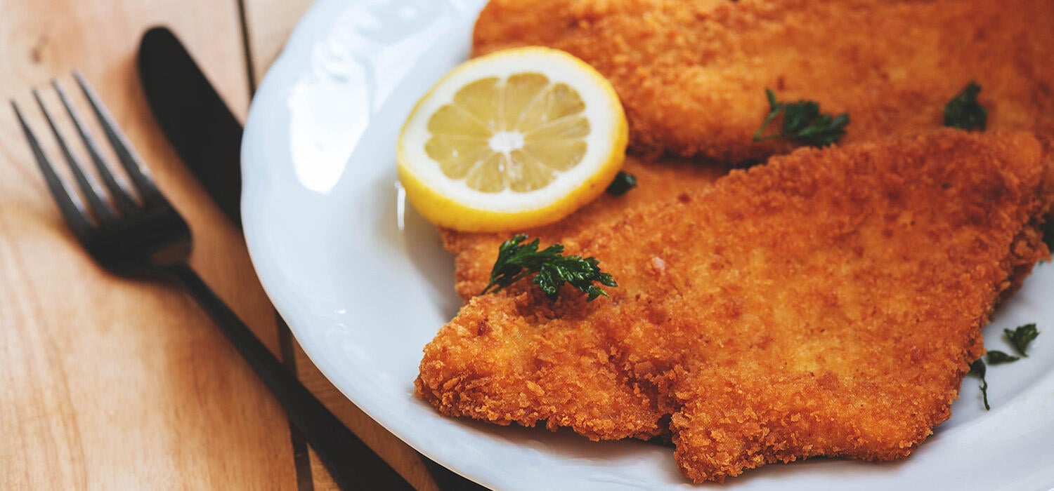 Schintzel auf einem Teller