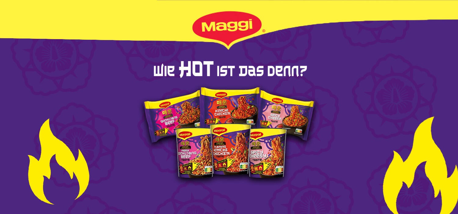 Korean Noodles Header mit allen Produkten