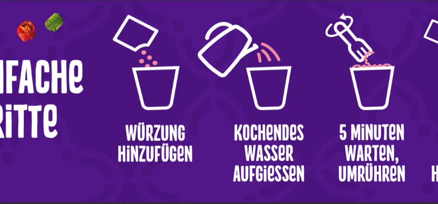 4 Schritte Zubereitung