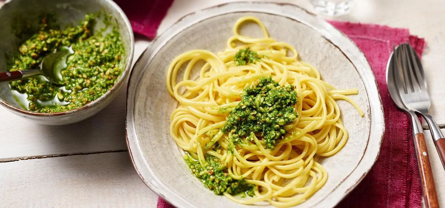 Linguine mit Bärlauchpesto