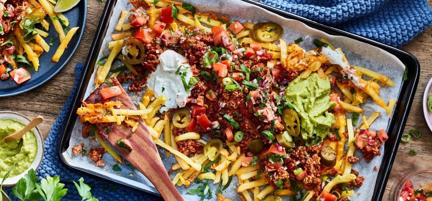  Chili-Cheese-Fries aus der Heißluftfritteusse