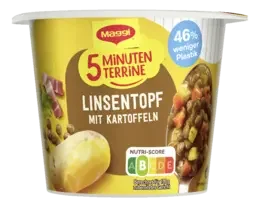 MAGGI 5 Minuten Terrine Linsentopf mit Kartoffeln