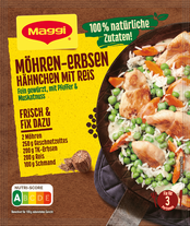 MAGGI Fix für Möhren-Erbsen Hähnchen mit Reis
