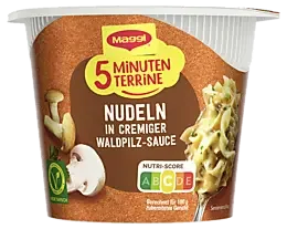 MAGGI 5 Minuten Terrine Nudeln in cremiger Waldpilz-Sauce