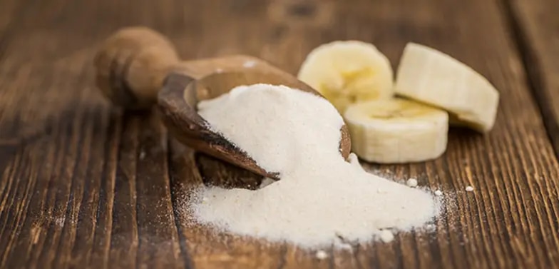 Bananenmehl im Schäufelchen