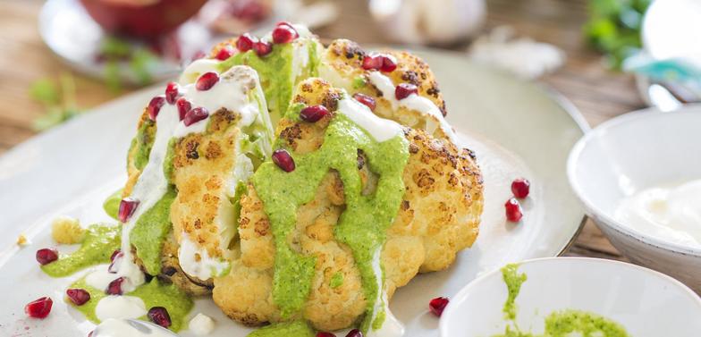 Gerösteter Blumenkohl mit Soße