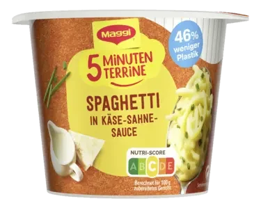 MAGGI 5 Minuten Terrine Spaghetti in Käse-Sahne-Sauce