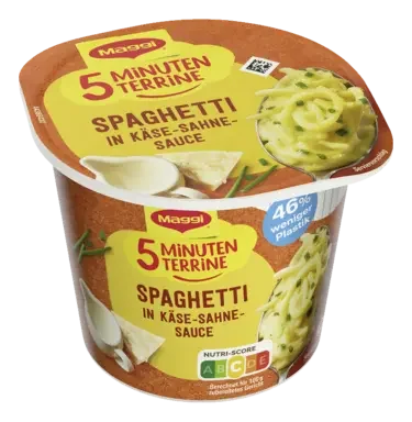 MAGGI 5 Minuten Terrine Spaghetti in Käse-Sahne-Sauce