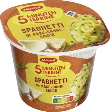 MAGGI 5 Minuten Terrine Spaghetti in Käse-Sahne-Sauce