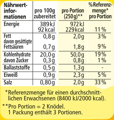 MAGGI Kartoffel Knödel Halb & Halb, im Kochbeutel