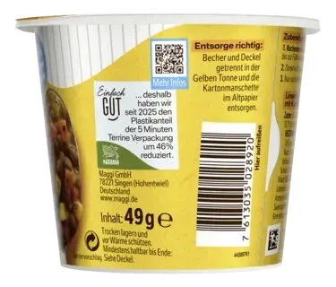 MAGGI 5 Minuten Terrine Linsentopf mit Kartoffeln