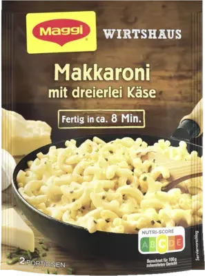 MAGGI Wirtshaus Makkaroni mit dreierlei Käse
