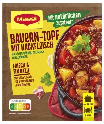Maggi Fix für Bauern-Topf mit Hackfleisch