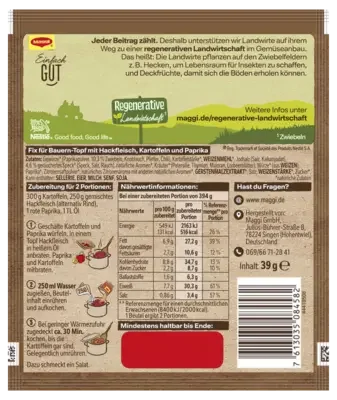 Maggi Fix für Bauern-Topf mit Hackfleisch