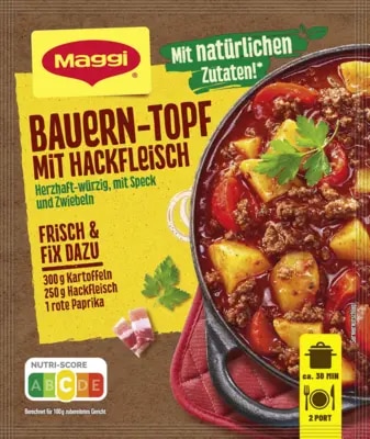 Maggi Fix für Bauern-Topf mit Hackfleisch