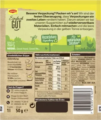 MAGGI Guten Appetit Grießklößchen Suppe
