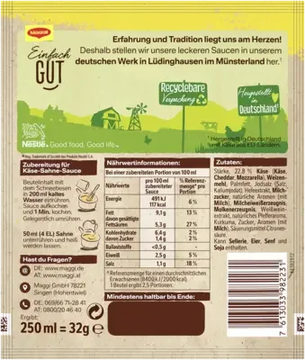 Maggi Für Genießer Käse-Sahne Sauce