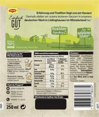 Maggi Für Genießer Jäger Rahmsauce