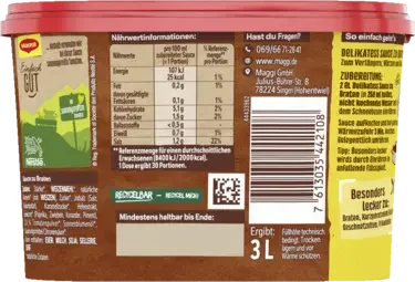 Maggi Delikatess Sauce zu Braten für 3L