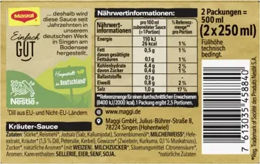 Maggi Kräuter Sauce (2er Pack)