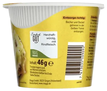 MAGGI 5 Minuten Terrine Kartoffelbrei mit Fleischklößchen