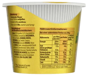 MAGGI 5 Minuten Terrine Kartoffelbrei mit Fleischklößchen