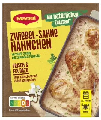 MAGGI Fix für Zwiebel-Sahne Hähnchen