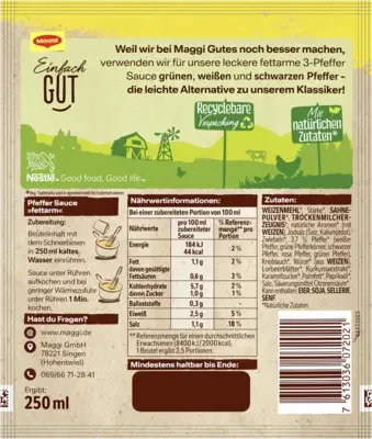 Maggi Für Genießer 3-Pfeffer Sauce fettarm