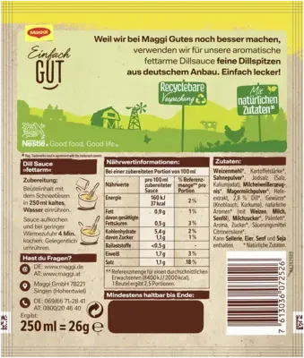 Maggi Für Genießer Dill Sauce fettarm