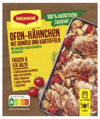 MAGGI Fix für Ofen-Hähnchen mit Gemüse und Kartoffeln