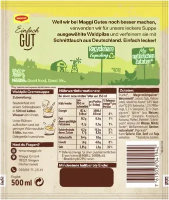Maggi Für Genießer Waldpilz Cremesuppe
