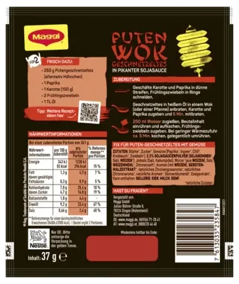 MAGGI Magic Asia Fix für Puten Wok Geschnetzeltes