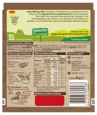 MAGGI Fix für Würstchen Gulasch