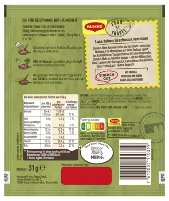 MAGGI Food Travel Fix für Reispfanne Djuvec Art