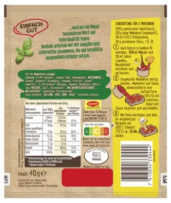 MAGGI Fix für Makkaroni Lasagne