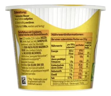 MAGGI 5 Minuten Terrine Kartoffelbrei mit Creme Fraiche