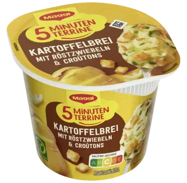 Maggi 5 Minuten Terrine Kartoffelbrei mit Röstzwiebeln