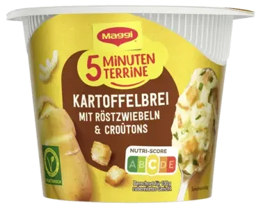Maggi 5 Minuten Terrine Kartoffelbrei mit Röstzwiebeln