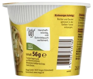 Maggi 5 Minuten Terrine Kartoffelbrei mit Röstzwiebeln