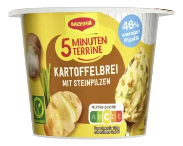 MAGGI 5 Minuten Terrine Kartoffelbrei mit Steinpilzen