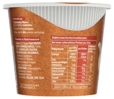 Maggi 5 Minuten Terrine Nudeln in Rahmsauce