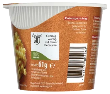 Maggi 5 Minuten Terrine Nudeln in Rahmsauce