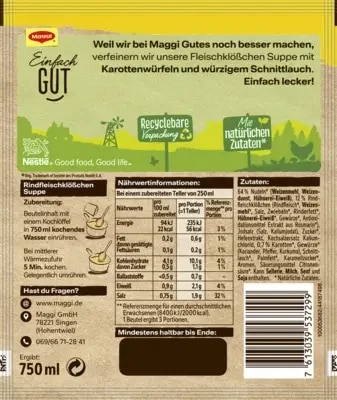 Maggi Guten Appetit, Fleischklößchen Suppe
