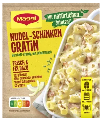 MAGGI Fix für Nudel-Schinken Gratin (Air Fryer geeignet)